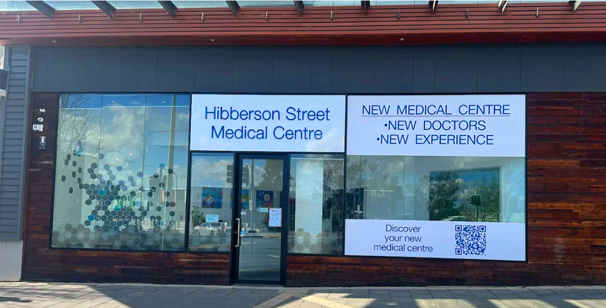 Front door of Hibberson Street Medical Centre